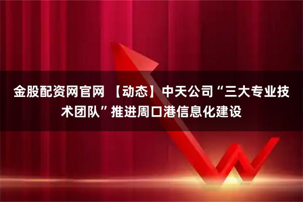 金股配资网官网 【动态】中天公司“三大专业技术团队”推进周口港信息化建设